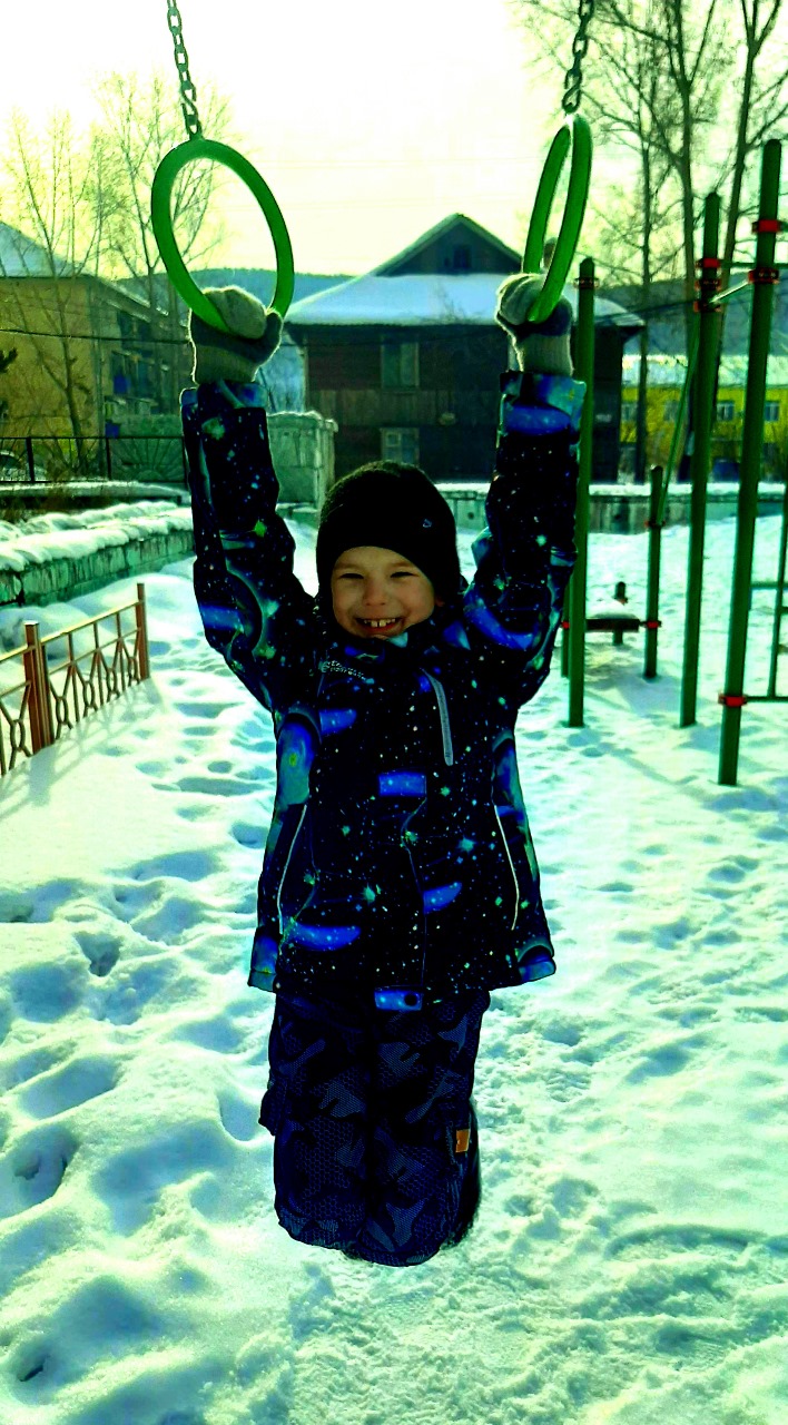 boy above snow